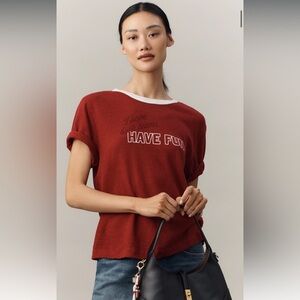 NWT ✨ Anthropologie MAEVE GRAPHIC RINGER TEE